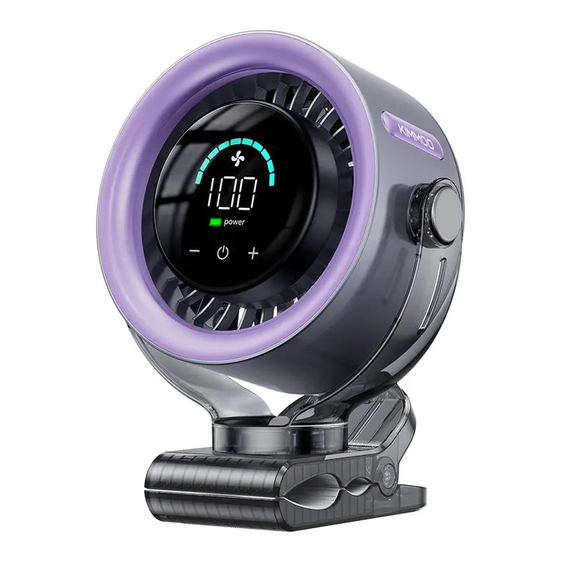 4000mAh Rechargeable Portable Clip on Fan-100-Speed Touch Control, LED Display, 360° Rotate Quiet Turbo Desk Fan, Small Battery Operated USB Fan for Stroller Bed Travel Camping Golf Gym summerwins