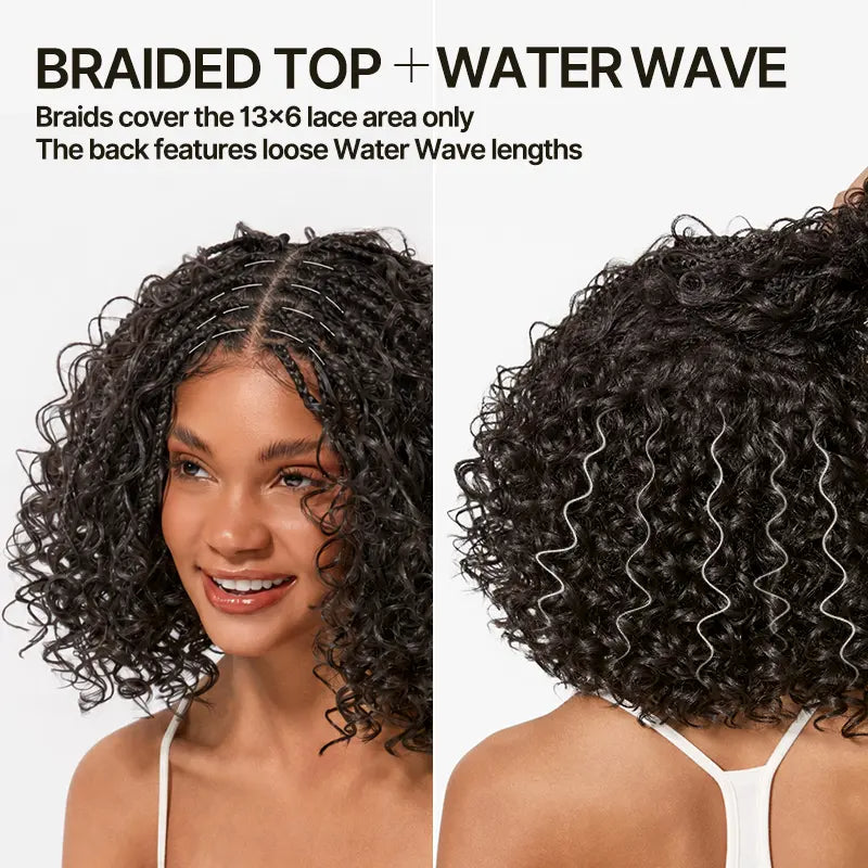 13×6 HD Lace Braided Water Wave Wig | Glueless Pre-Cut Boho Style