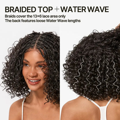 13×6 HD Lace Braided Water Wave Wig | Glueless Pre-Cut Boho Style