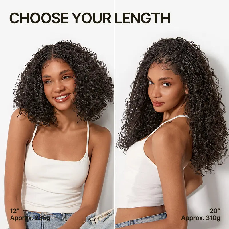 13×6 HD Lace Braided Water Wave Wig | Glueless Pre-Cut Boho Style