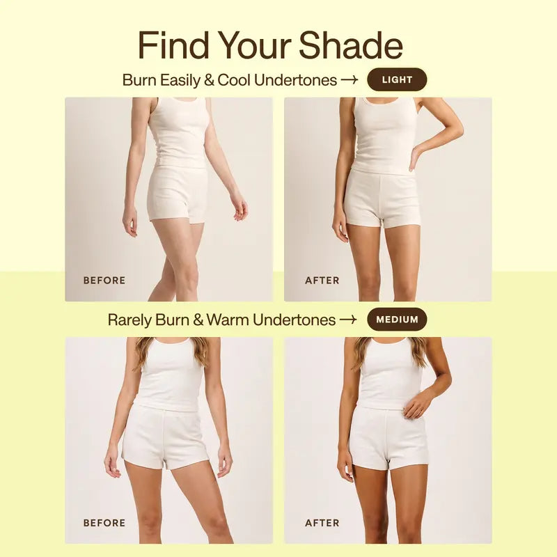 Self Tanner Light and Medium shade guide
