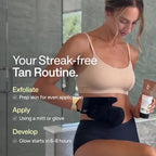 Streak-free self tan routine
