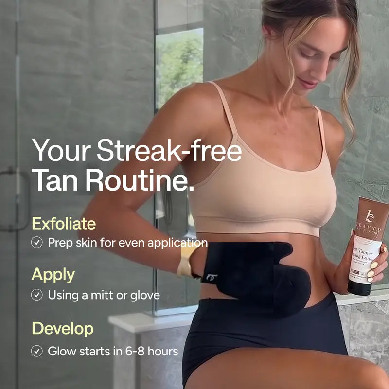 Streak-free self tan routine
