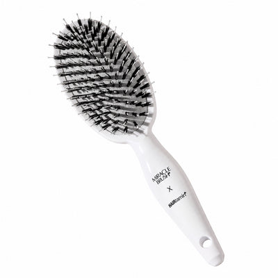 HAIRtamin Miracle Brush – White Boar Bristle Detangling Hair Brush – White