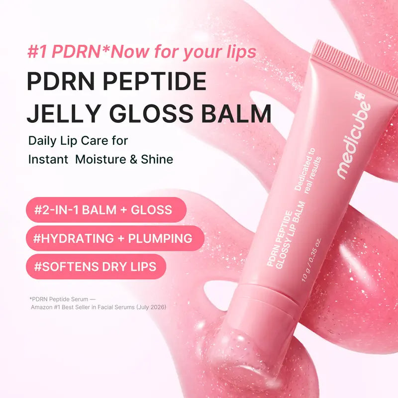 Medicube PDRN Peptide Glossy Lip Balm – Hydrating Plumping Jelly Gloss