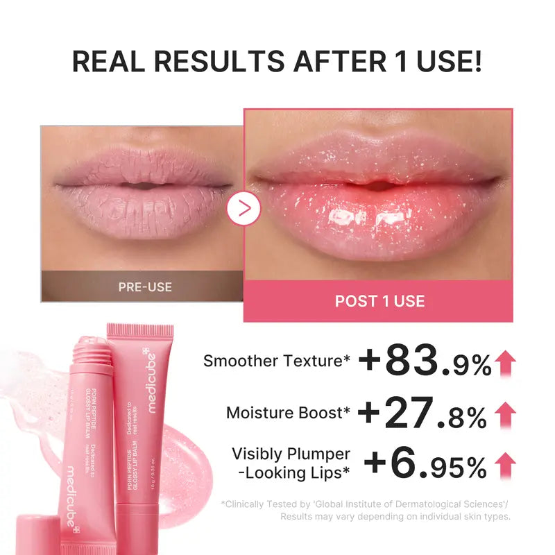Medicube PDRN Peptide Glossy Lip Balm – Hydrating Plumping Jelly Gloss