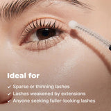 EPAIS serum applied to lashes with its rounded brush tip