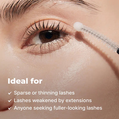 EPAIS serum applied to lashes with its rounded brush tip