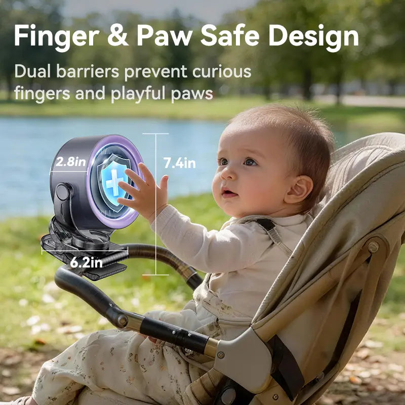 4000mAh Rechargeable Portable Clip on Fan-100-Speed Touch Control, LED Display, 360° Rotate Quiet Turbo Desk Fan, Small Battery Operated USB Fan for Stroller Bed Travel Camping Golf Gym summerwins