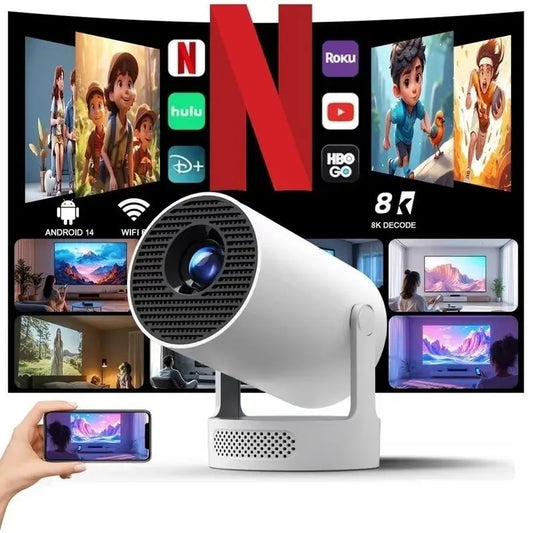 HY300 Pro+ Portable Mini Projector – 130" Home Cinema Projector with WiFi & Bluetooth