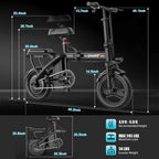 BIKE | Peak 1200W | 25MPH | 14" Pneumatic Tires | 22-40 Mile Range l Rear Disc Brake l Foldable l Two Seats