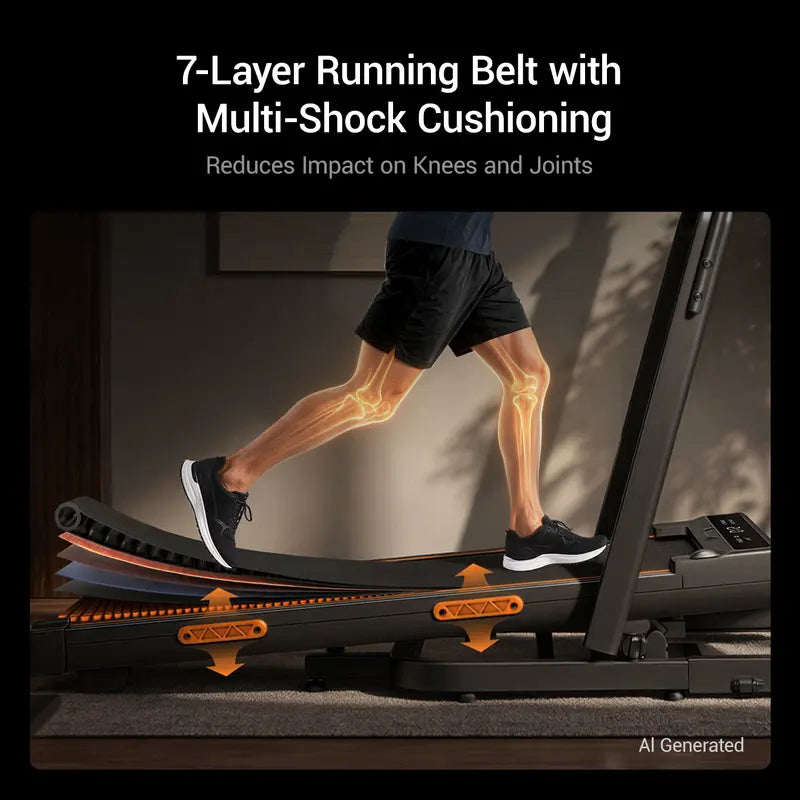 Walking Pad Treadmill Incline 40% & Elevated Dual Handrails, Quiet 3HP Motor 7.5MPH Foldable Treadmill 350LBS Capacity Duty Reinforced Frame Space Saving, LED Display Remote & Suction Tablet Holder for Home Gym