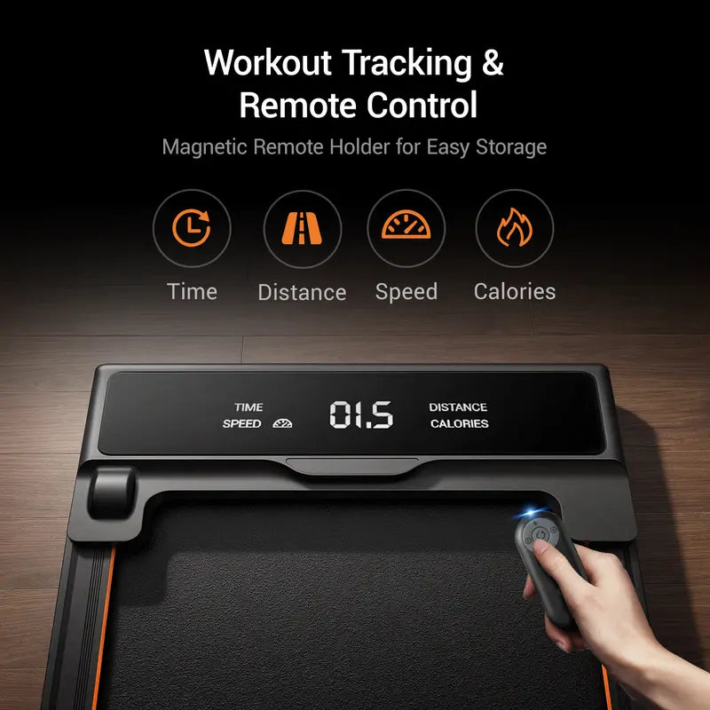 Walking Pad Treadmill Incline 40% & Elevated Dual Handrails, Quiet 3HP Motor 7.5MPH Foldable Treadmill 350LBS Capacity Duty Reinforced Frame Space Saving, LED Display Remote & Suction Tablet Holder for Home Gym