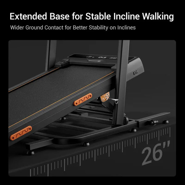 Walking Pad Treadmill Incline 40% & Elevated Dual Handrails, Quiet 3HP Motor 7.5MPH Foldable Treadmill 350LBS Capacity Duty Reinforced Frame Space Saving, LED Display Remote & Suction Tablet Holder for Home Gym