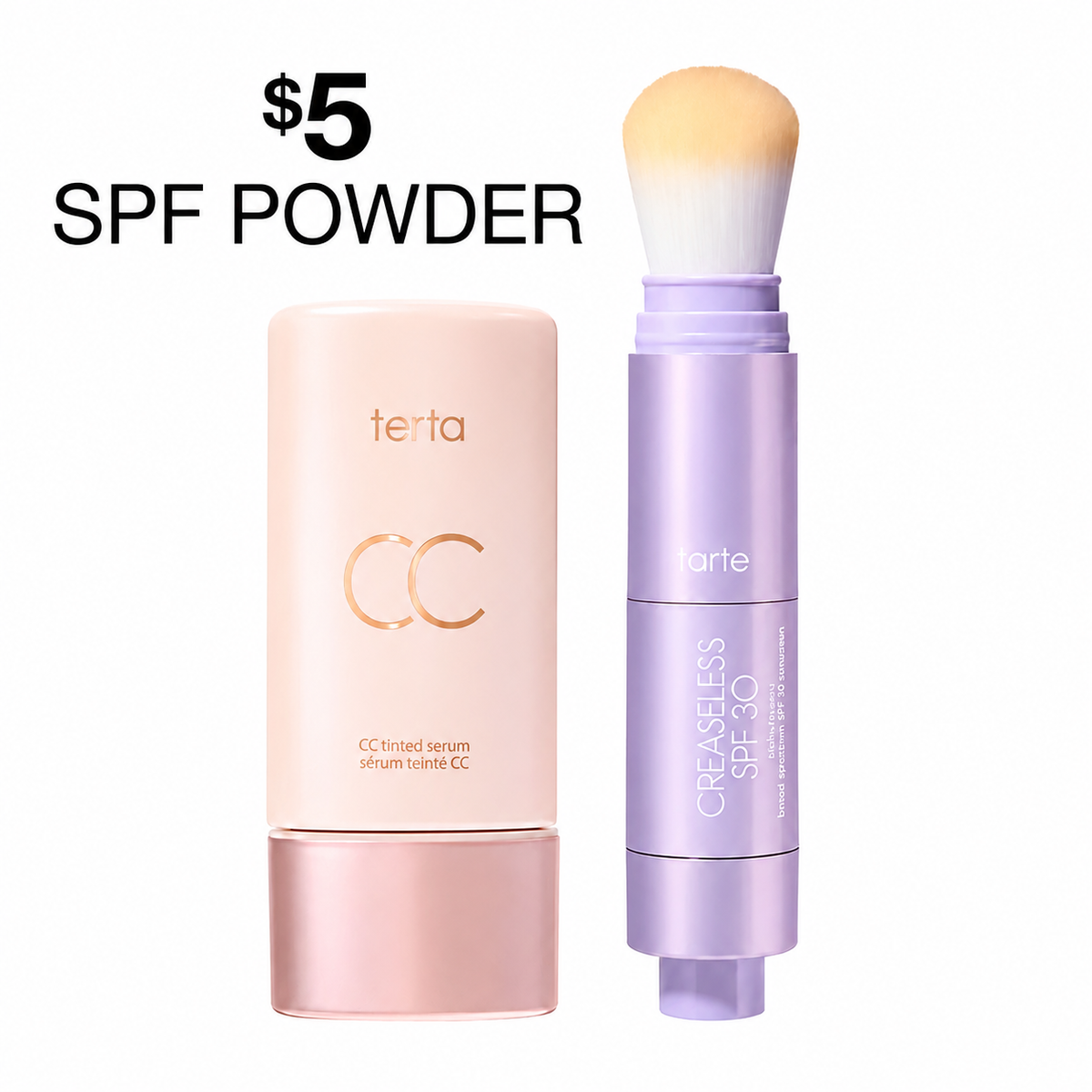 summer skin essentials - CC color-correcting tinted serum + creaseless SPF 30 mineral setting powder