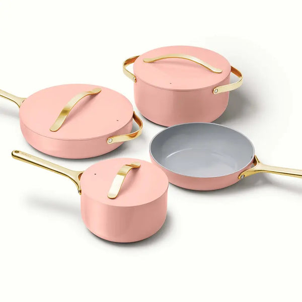 Ceramic cookware set in Rose Quartz