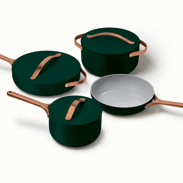 Ceramic cookware set in Emerald