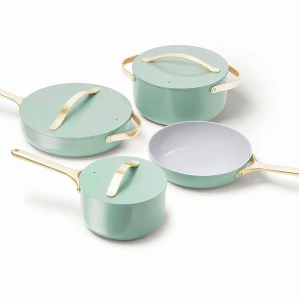 Ceramic cookware set in Silt Green