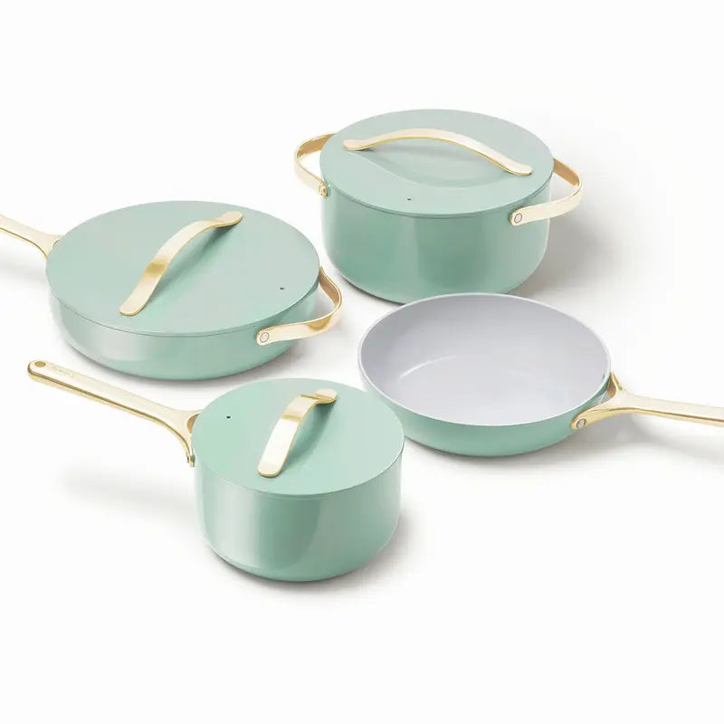 Ceramic cookware set in Silt Green