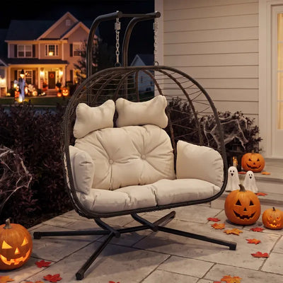 Double hanging egg chair