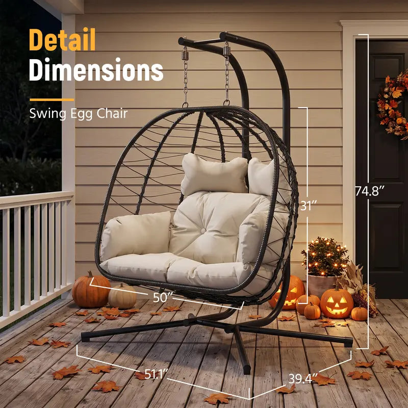 Double hanging egg chair