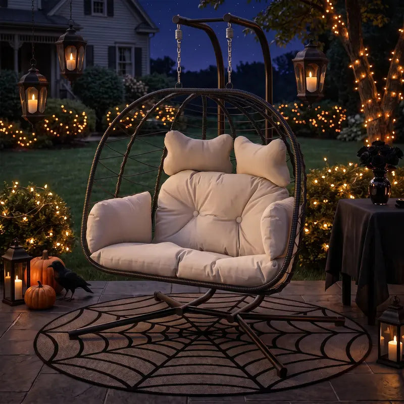 Double hanging egg chair