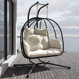 Double hanging egg chair
