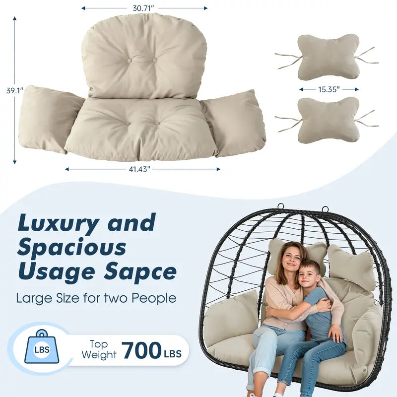 Double hanging egg chair