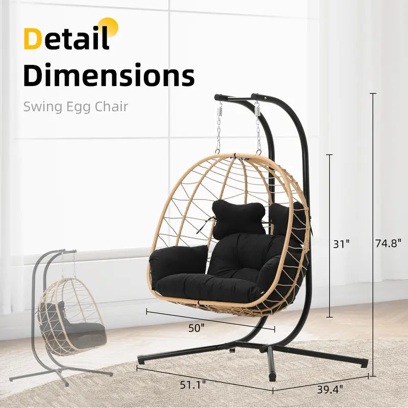 Double hanging egg chair