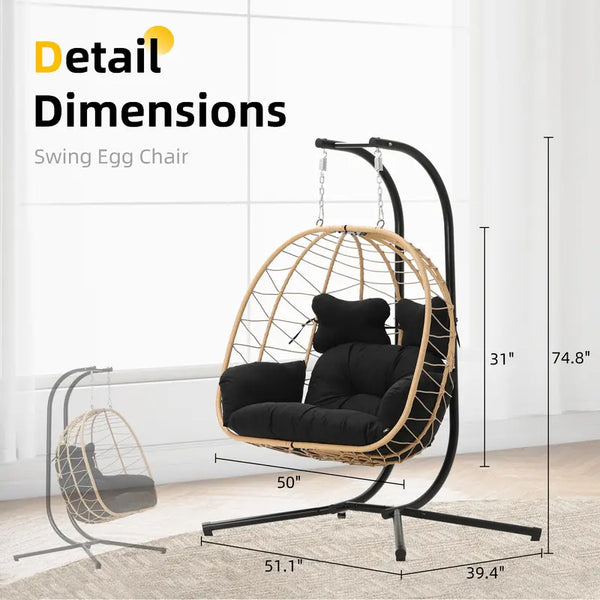 Double hanging egg chair