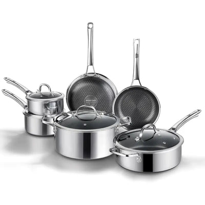 Hybrid stainless steel cookware set