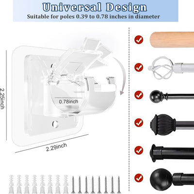Drill-Free Curtain Rod Brackets