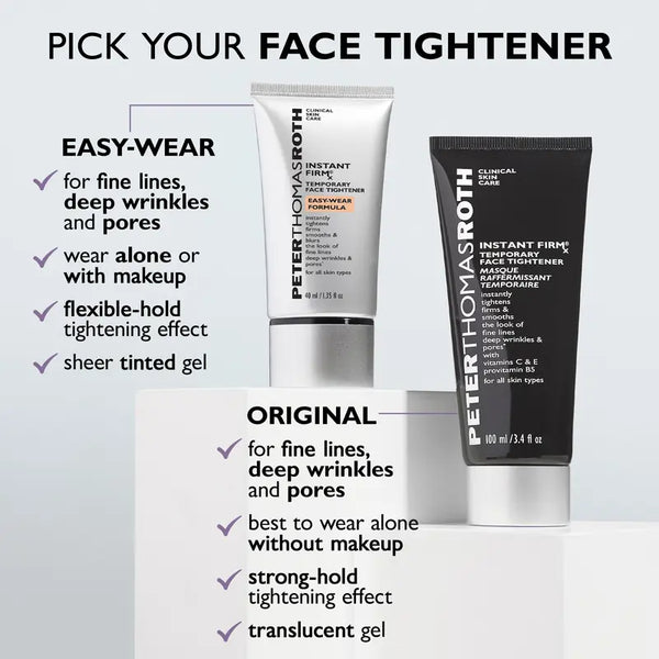Easy-Wear and Original Instant FirmX face tightener comparison