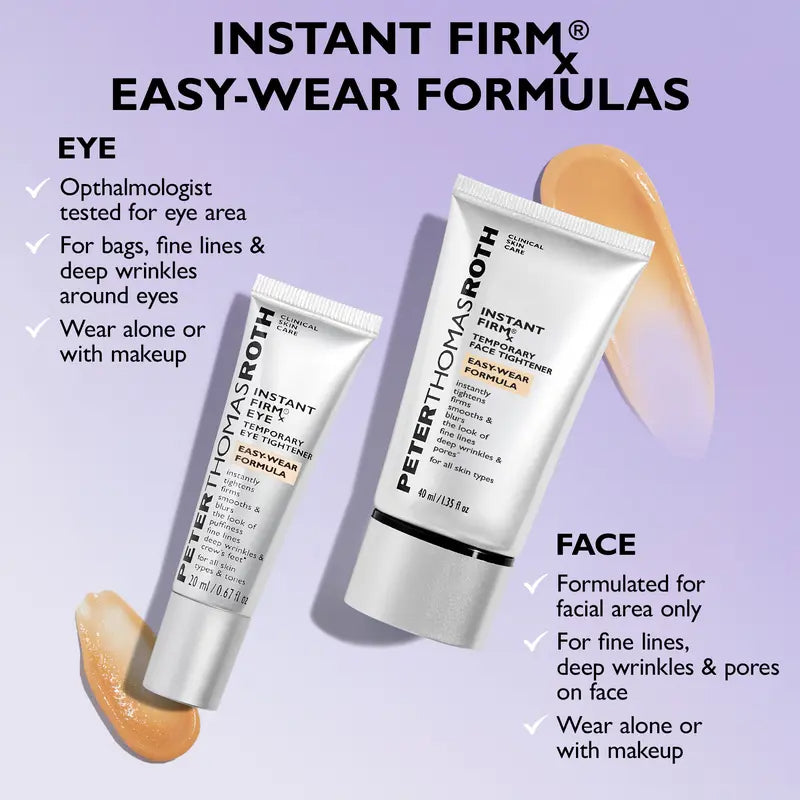 Instant FirmX Easy-Wear eye and face formula comparison