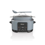 Ninja Foodi PossibleCooker Pro MC1001 in Sea Salt Grey with lid and spoon-ladle