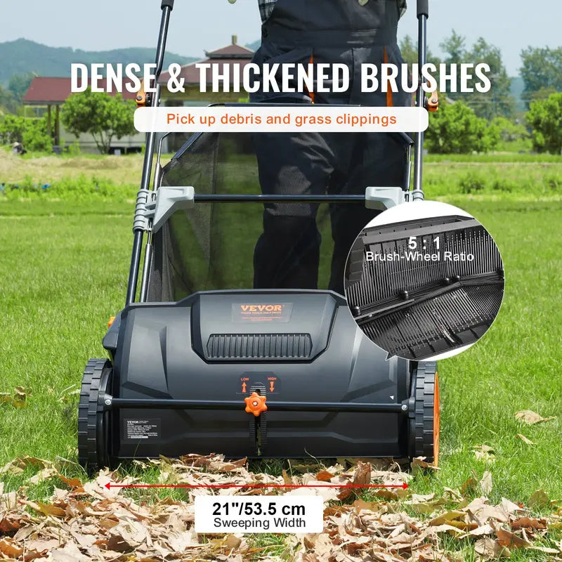 21-Inch Push Lawn Sweeper with 3.5 cu. ft. Collection Bag