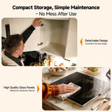 Detachable glass warming panels with compact storage